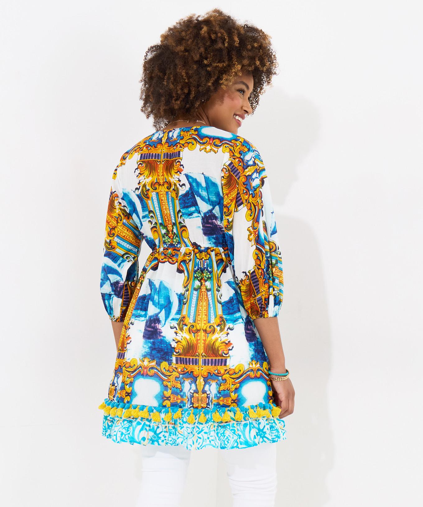 Joe Browns Tunica Stampa Barca Bordo Pompon  