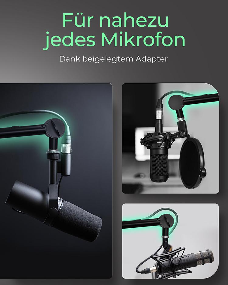 ICY Box  ICY BOX IB-MAG103B-T, Professioneller Mikrofon-Auslegerarm mit Tischhalterung 