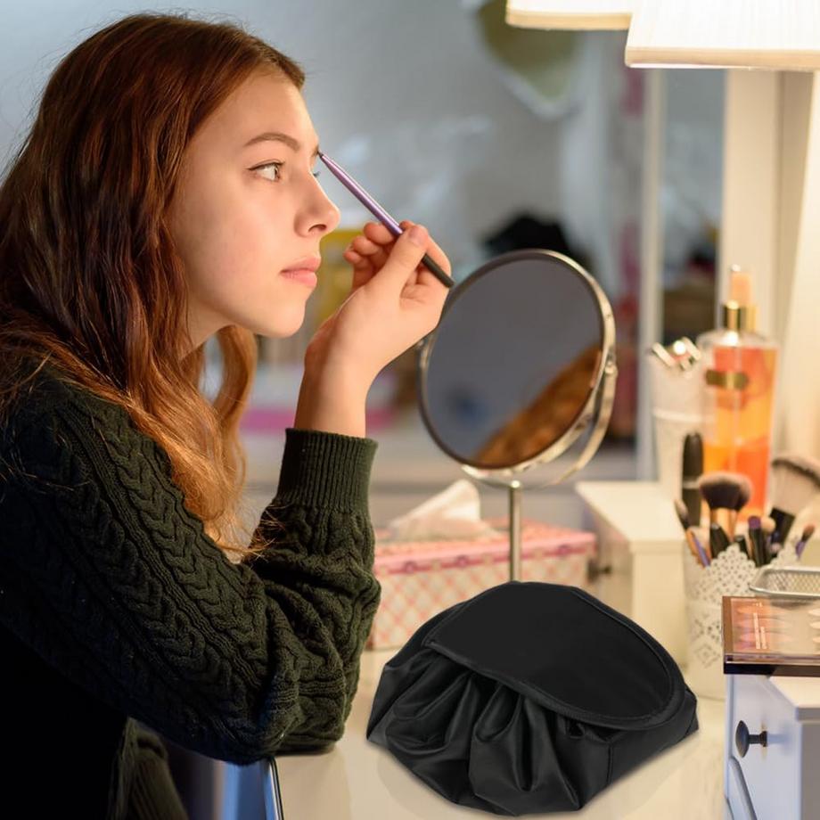 Only-bags.store  Make-up-Tasche mit großer Kapazität und Kordel, tragbare Reise-Make-up-Tasche 