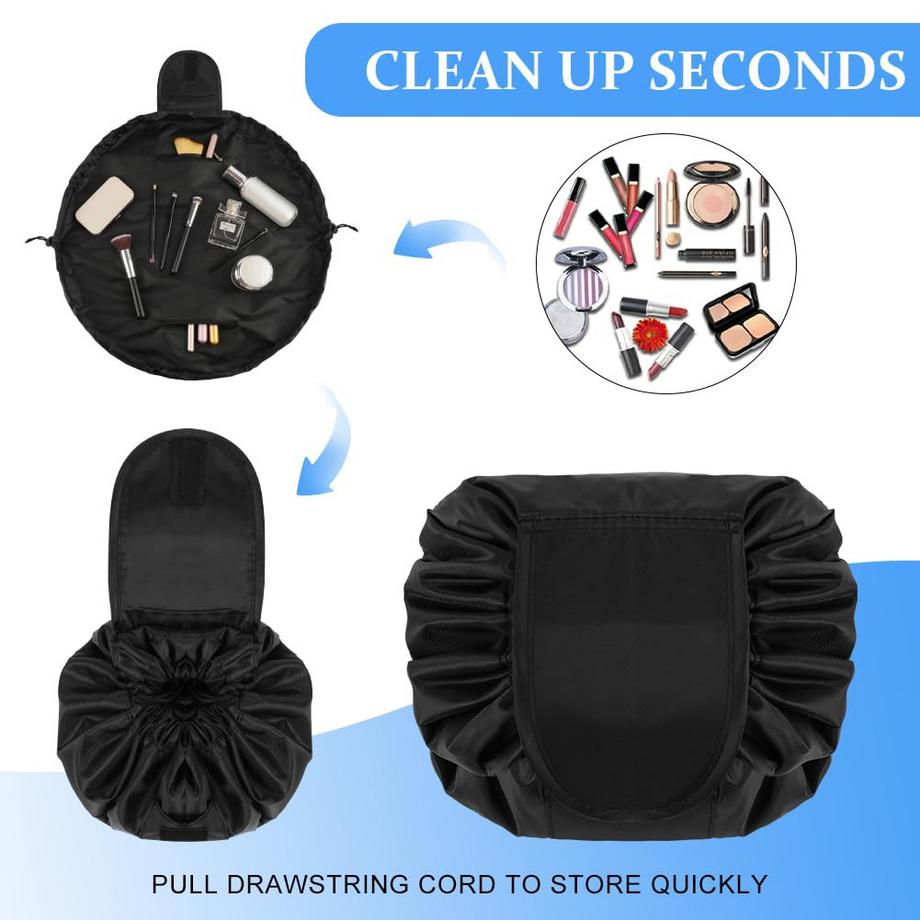 Only-bags.store  Make-up-Tasche mit großer Kapazität und Kordel, tragbare Reise-Make-up-Tasche 