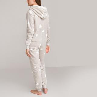 SO'HOME Combinaison-pantalon polaire à capuche avec cœurs  