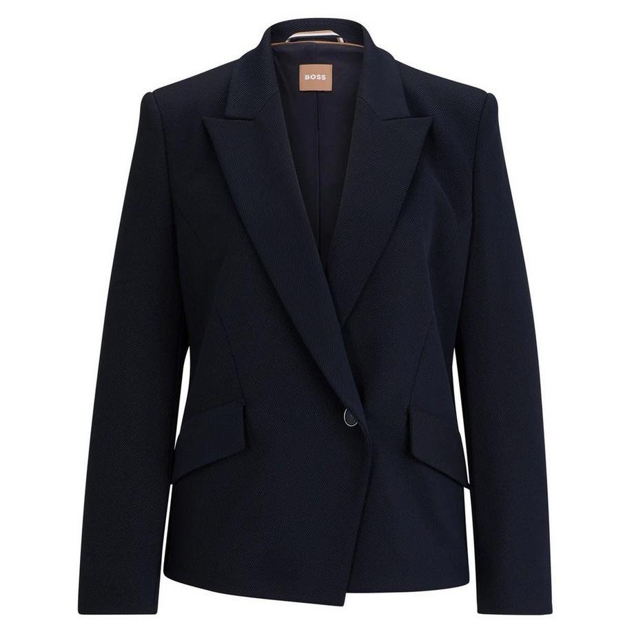 Blazer Regolare Liscio Colletto Con Risvolto