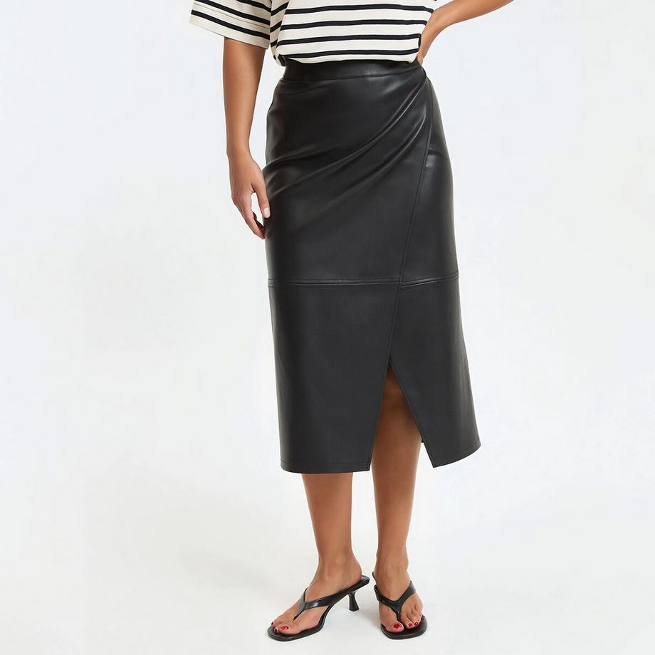 La Redoute Collections Gerader Rock aus Lederimitat  