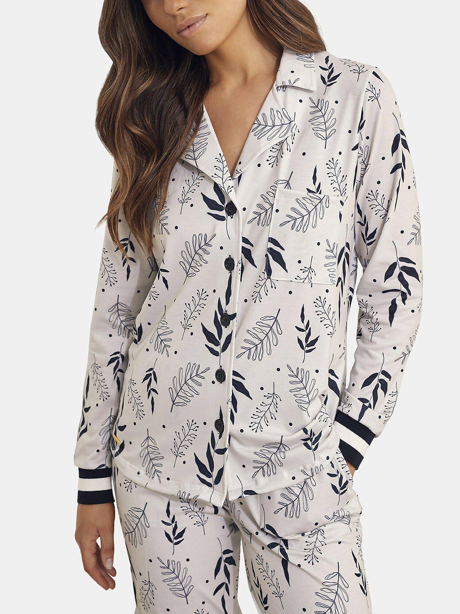 Selmark  Pyjama-Outfit Hose Hemd Langarm Botanic 