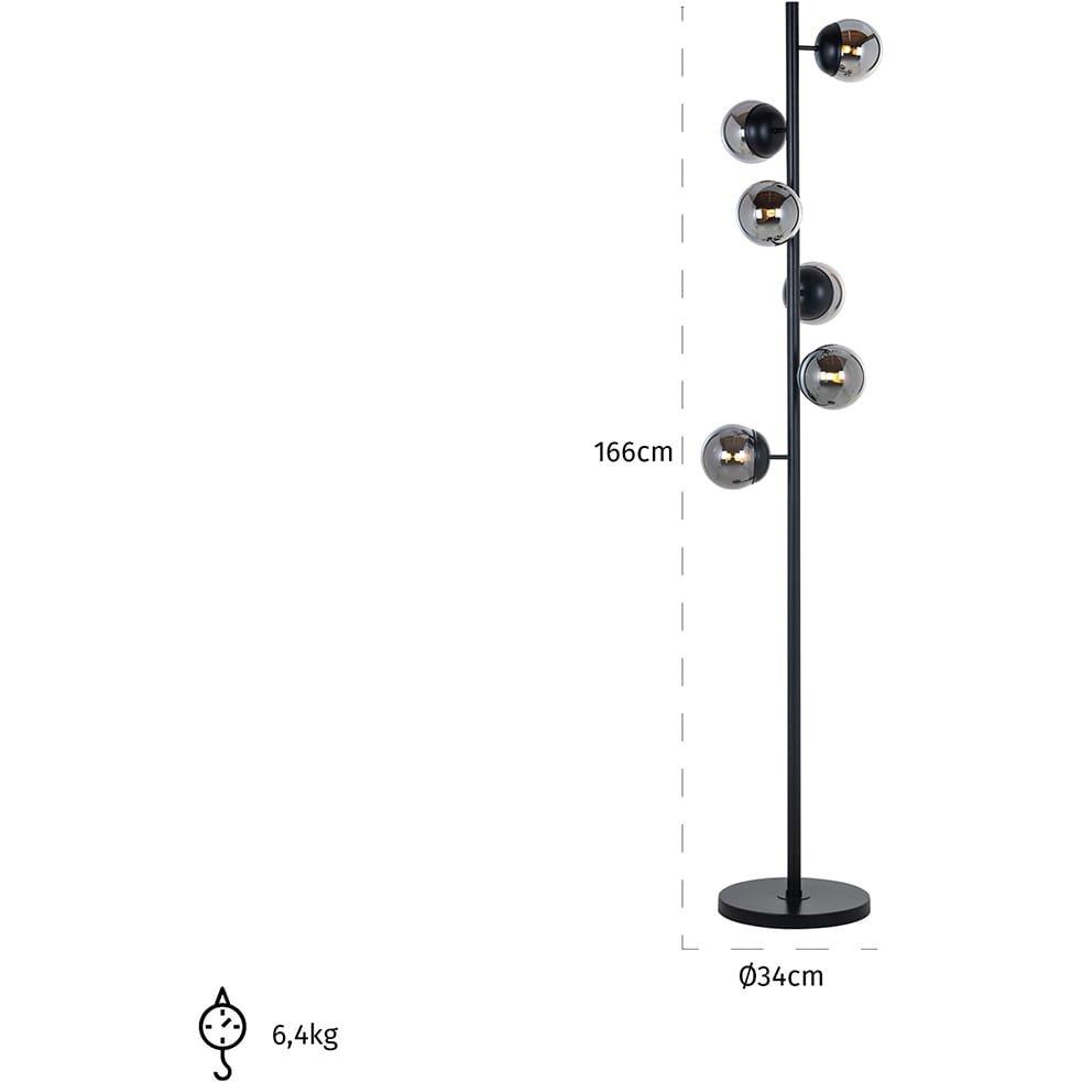 mutoni Lampada da terra Zola nera  