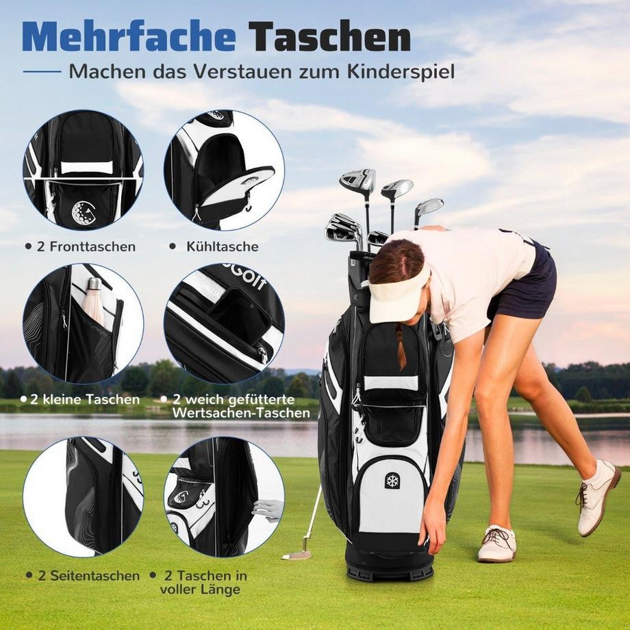 Northix  Borsa da golf con divisorio a 14 scomparti 