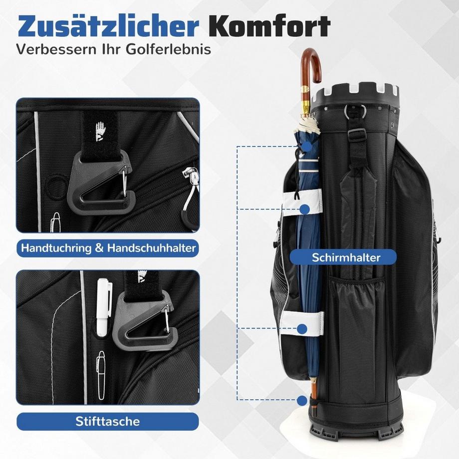 Northix  Borsa da golf con divisorio a 14 scomparti 