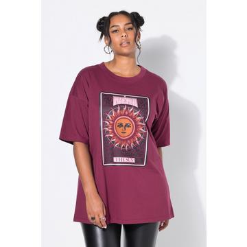 T-shirt oversize avec imprimé soleil style tarot