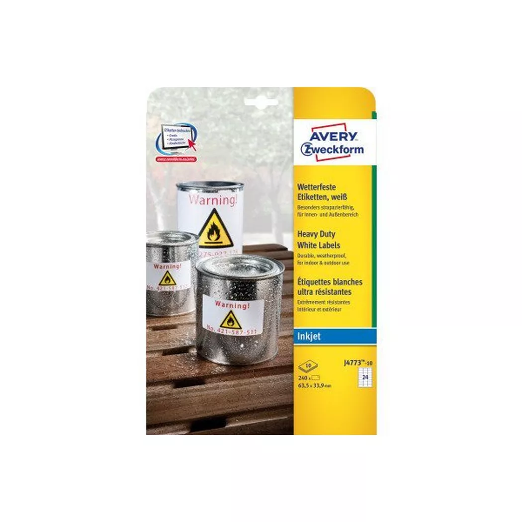 Avery-Zweckform – AVERY ZWECKFORM Etiketten 63,5×33,9mm, 240 Stück, One Size, Weiss