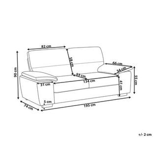 Beliani 3 Sitzer Sofa aus Kunstleder Retro VOGAR  