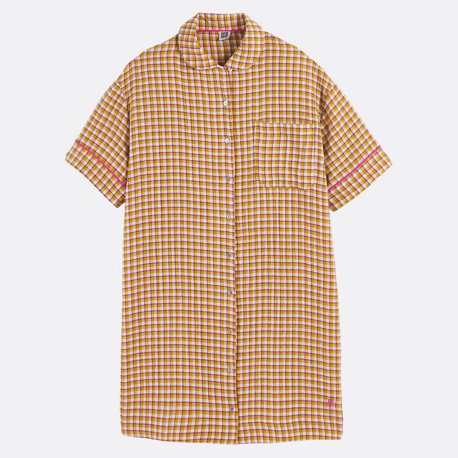La Redoute Collections Camicia da Notte a Quadri a Maniche Corte  