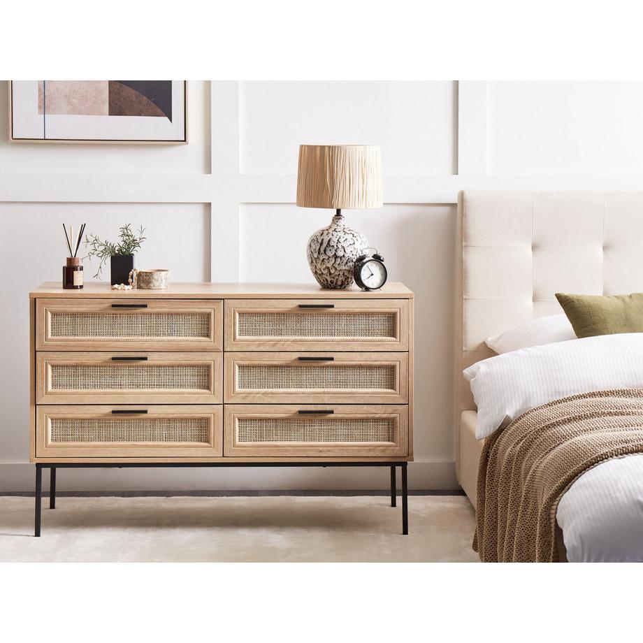 Beliani Cassettiera a 6 cassetti en Pannello di fibre (LDF) Boho PASCO  