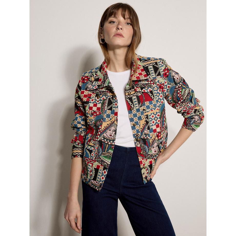 Veste en tapisserie colorée