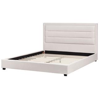 Beliani Lit avec sommier en Tissu Moderne ROUEN  