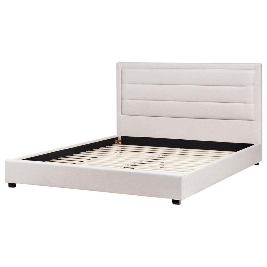 Beliani Lit avec sommier en Tissu  ROUEN  