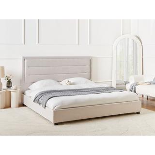 Beliani Lit avec sommier en Tissu Moderne ROUEN  