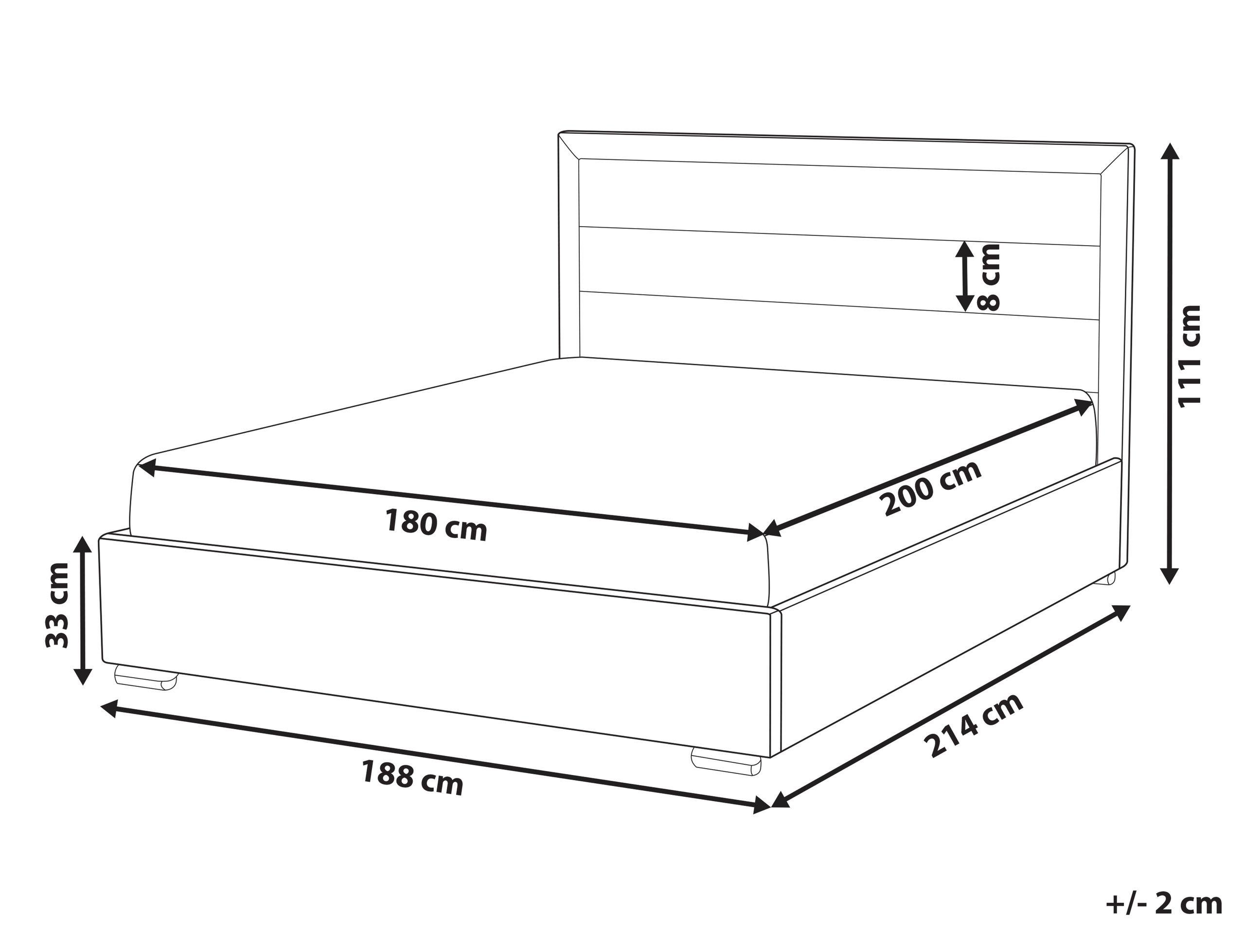 Beliani Lit avec sommier en Tissu Moderne ROUEN  