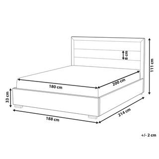 Beliani Lit avec sommier en Tissu Moderne ROUEN  