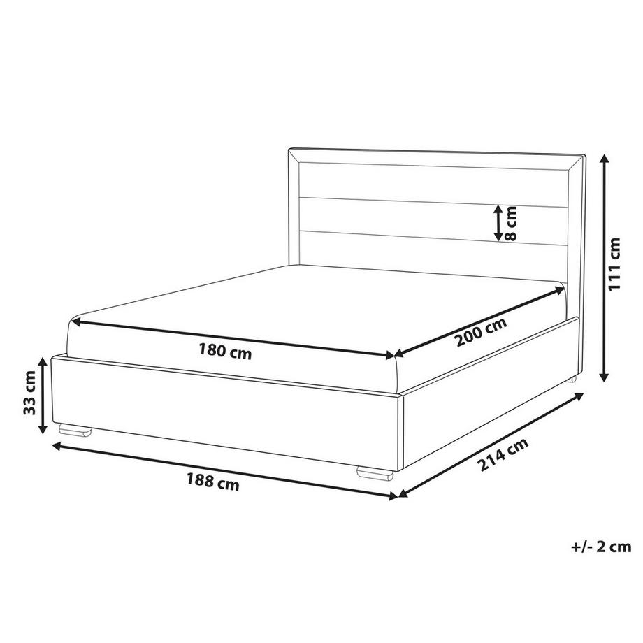 Beliani Lit avec sommier en Tissu  ROUEN  