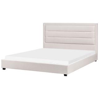 Beliani Lit avec sommier en Tissu Moderne ROUEN  