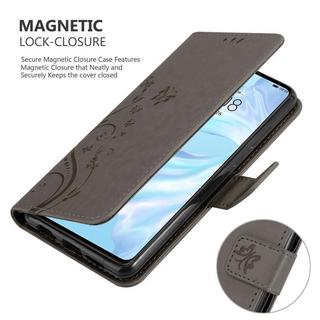 Cadorabo  Housse compatible avec Huawei P30 - Coque de protection au design floral avec fermeture magnétique, fonction de support et emplacements pour cartes 