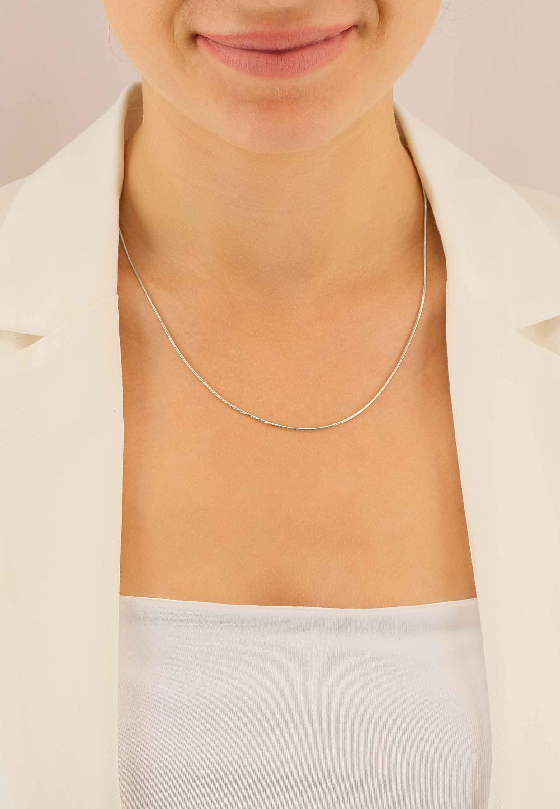MUAU Schmuck  Collier Schlange Weissgold 750, 1.2mm, 42cm 