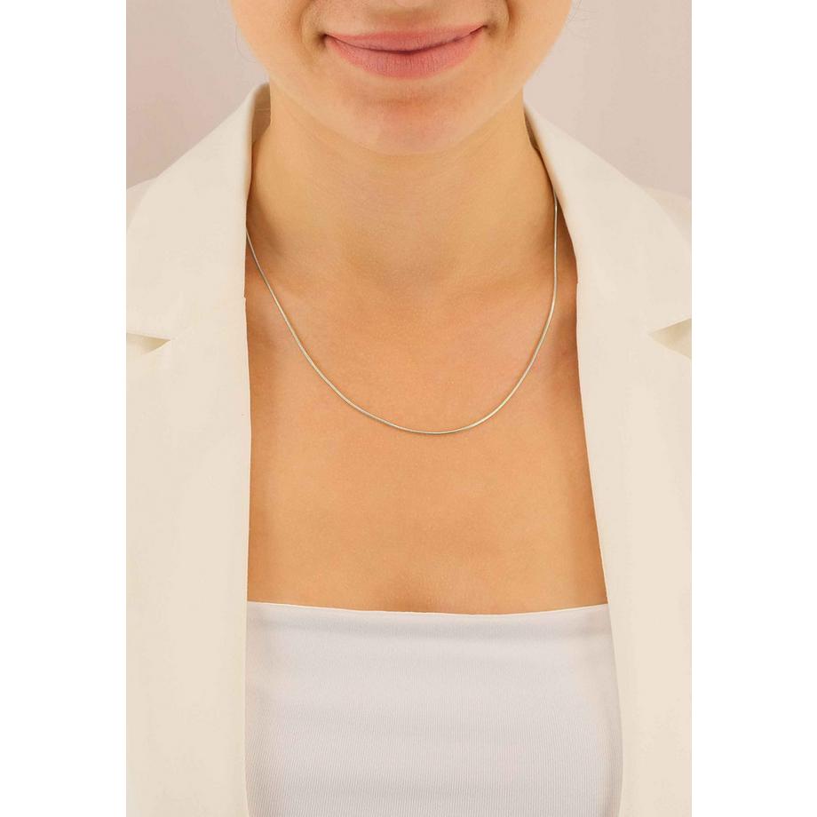 MUAU Schmuck  Collier Schlange Weissgold 750, 1.2mm, 42cm 