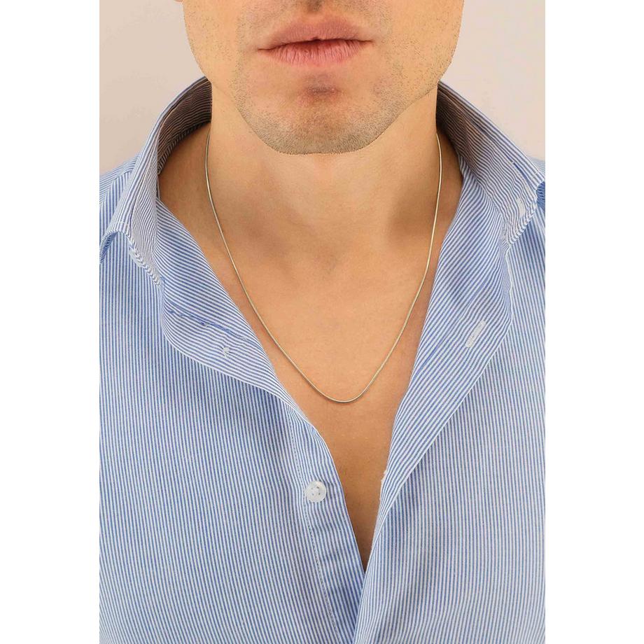 MUAU Schmuck  Collier Schlange Weissgold 750, 1.2mm, 42cm 