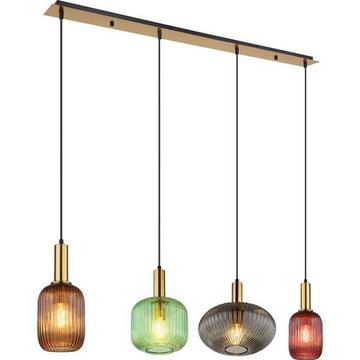 Lampada a sospensione Norman in metallo color ottone 4xE27