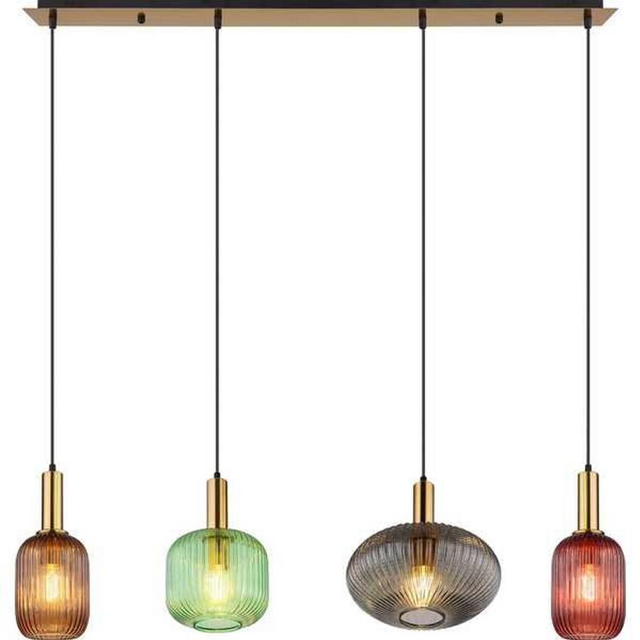 mutoni Lampe à suspension Normy métal couleur laiton 4xE27  