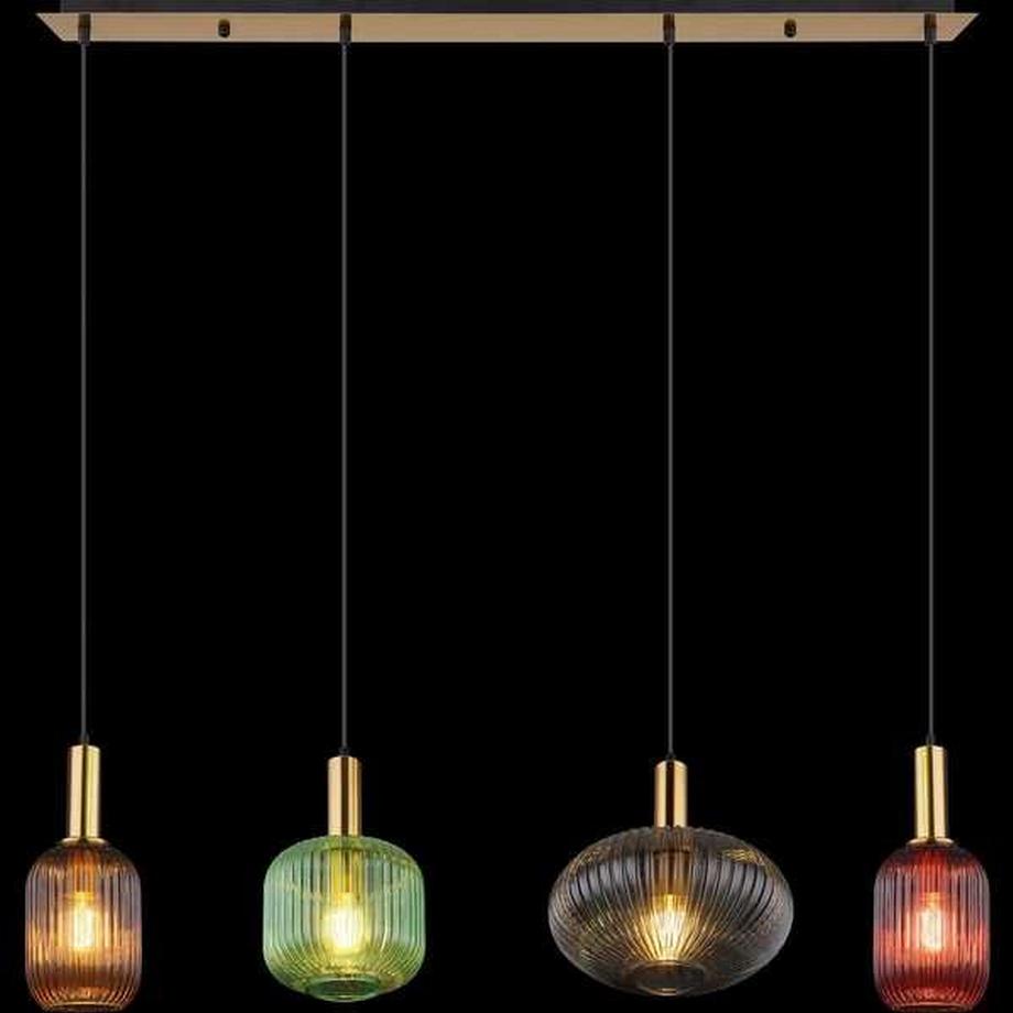 mutoni Lampe à suspension Normy métal couleur laiton 4xE27  