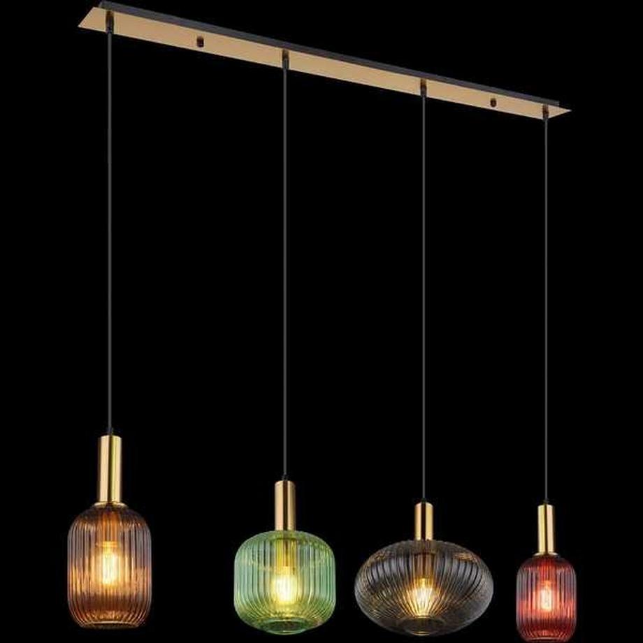 mutoni Lampe à suspension Normy métal couleur laiton 4xE27  