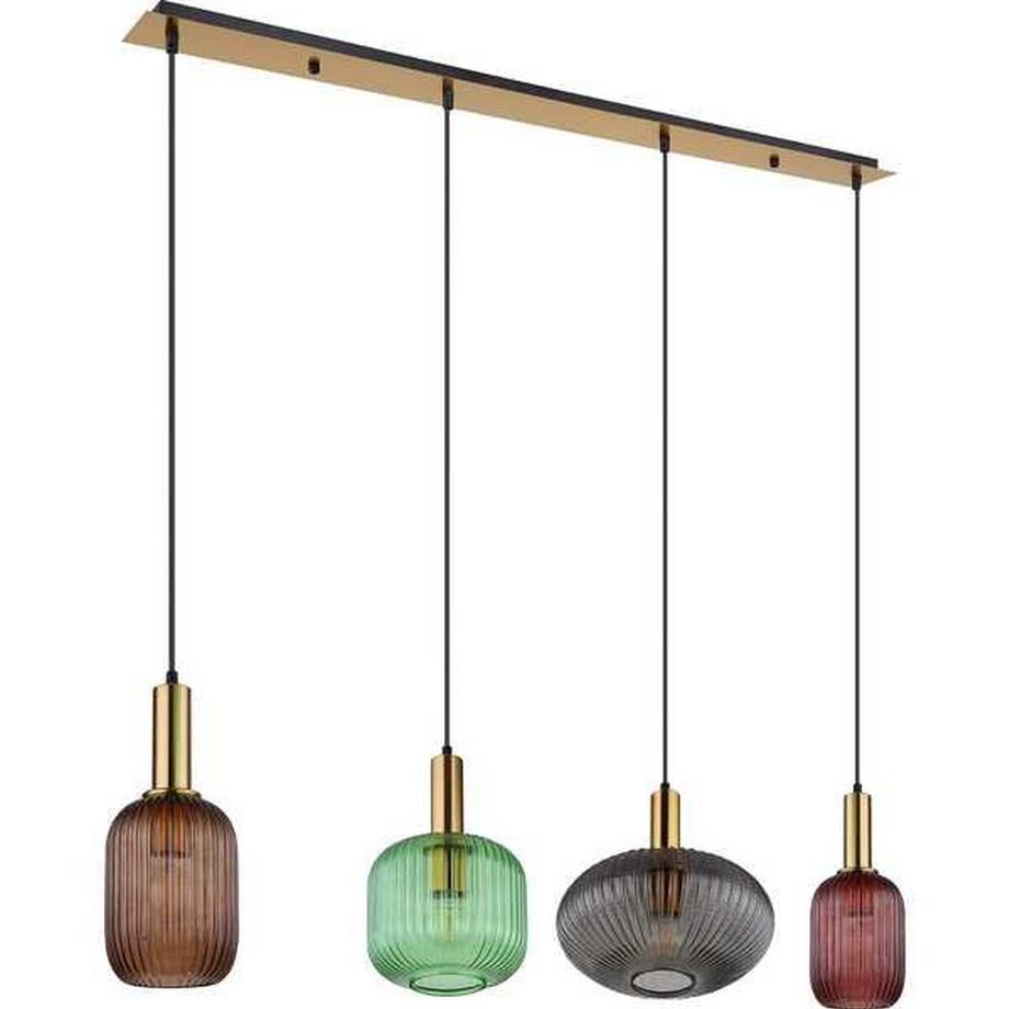 mutoni Lampe à suspension Normy métal couleur laiton 4xE27  