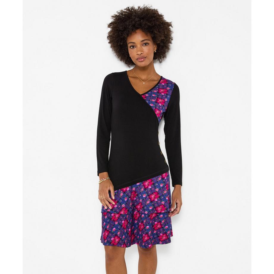 Charmante Robe Tunique en Jersey à Carreaux