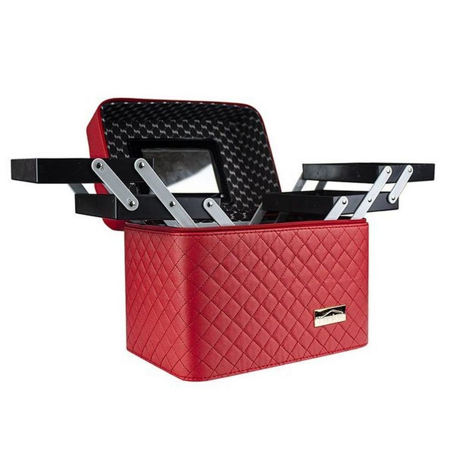 eStore  Schminktasche mit Spiegel - Rot 