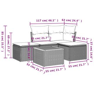 VidaXL Garten sofagarnitur poly-rattan  