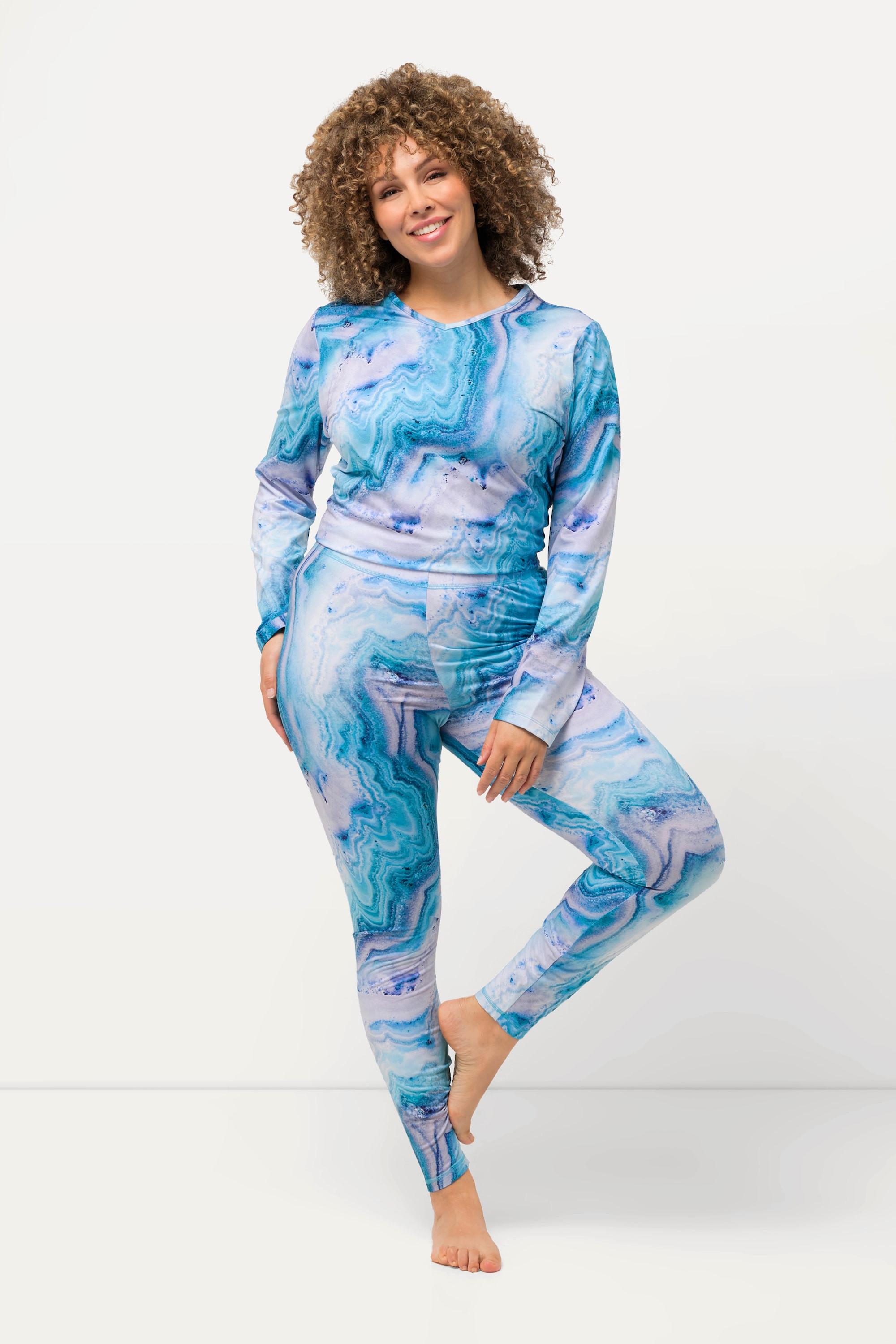 Ulla Popken Ski Funktionsleggings Marmormuster Recycelt  