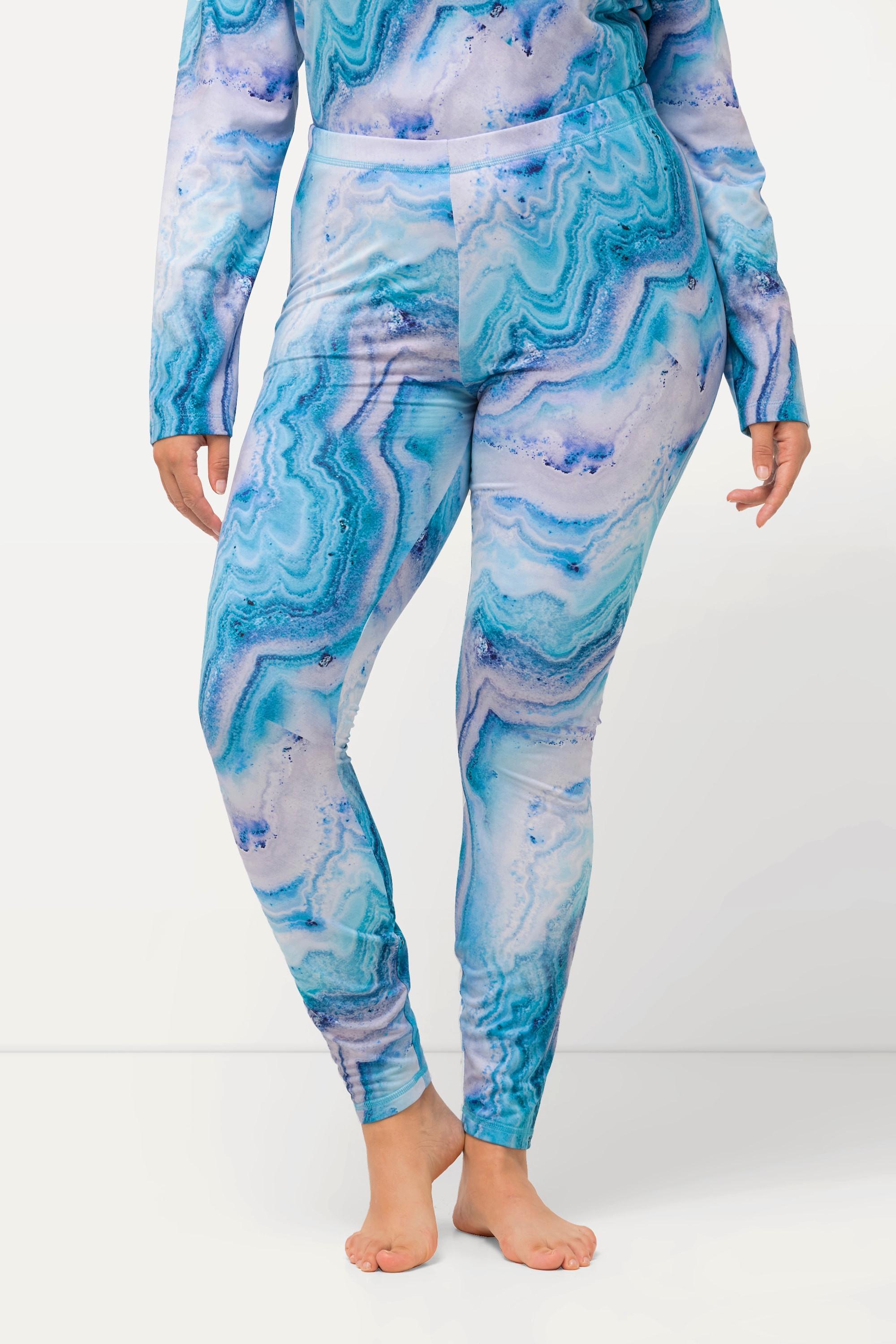 Ulla Popken  Ski-Funktionsleggings, Marmormuster, recycelt 