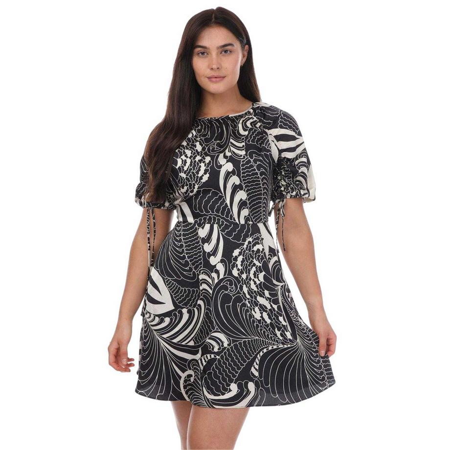 Robe Courte Manches Bouffantes Motiftyle Imprimé Faridda