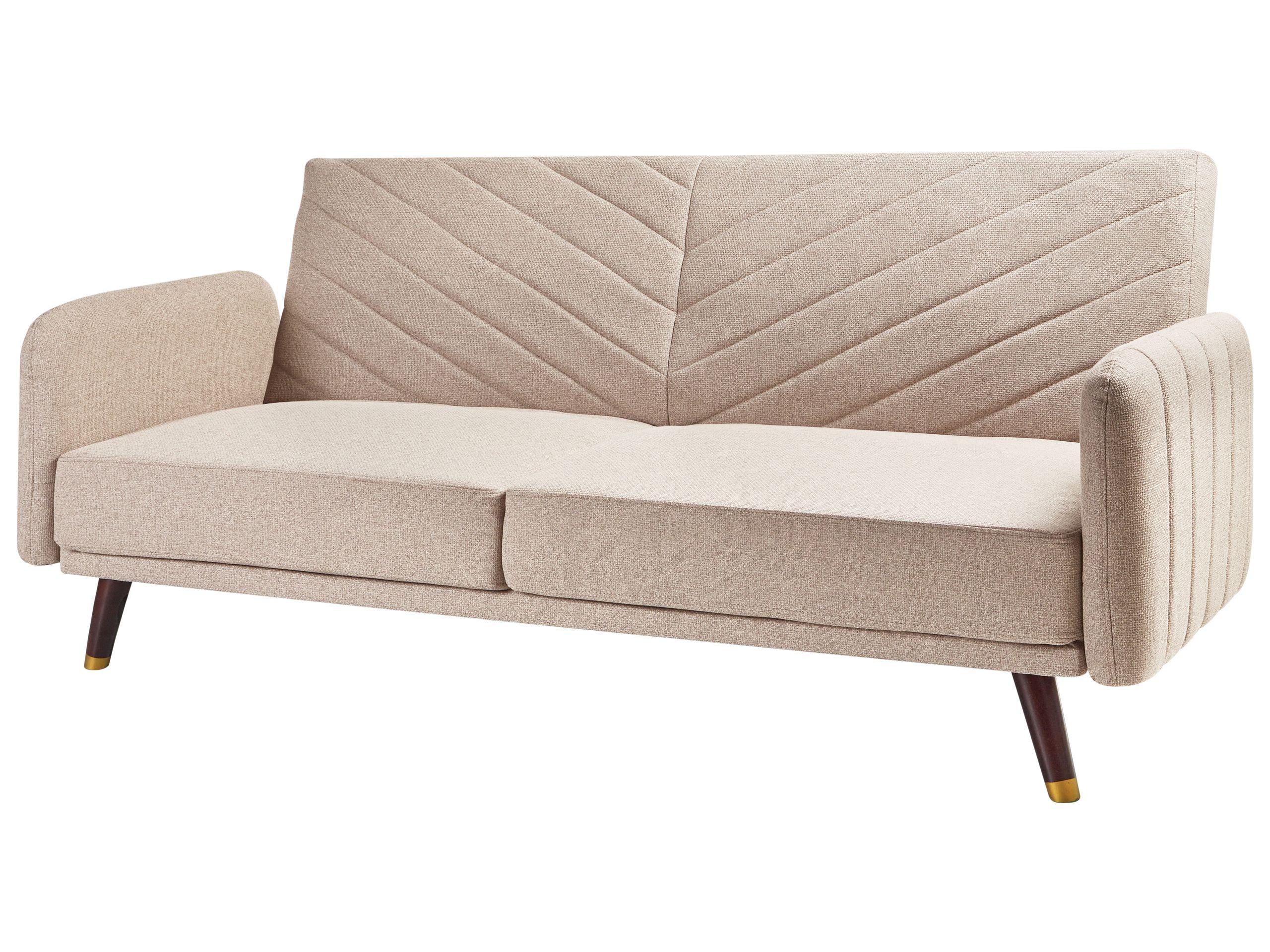 Beliani Canapé-lit en Lin synthétique Rétro SENJA  