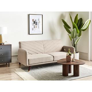Beliani Canapé-lit en Lin synthétique Rétro SENJA  