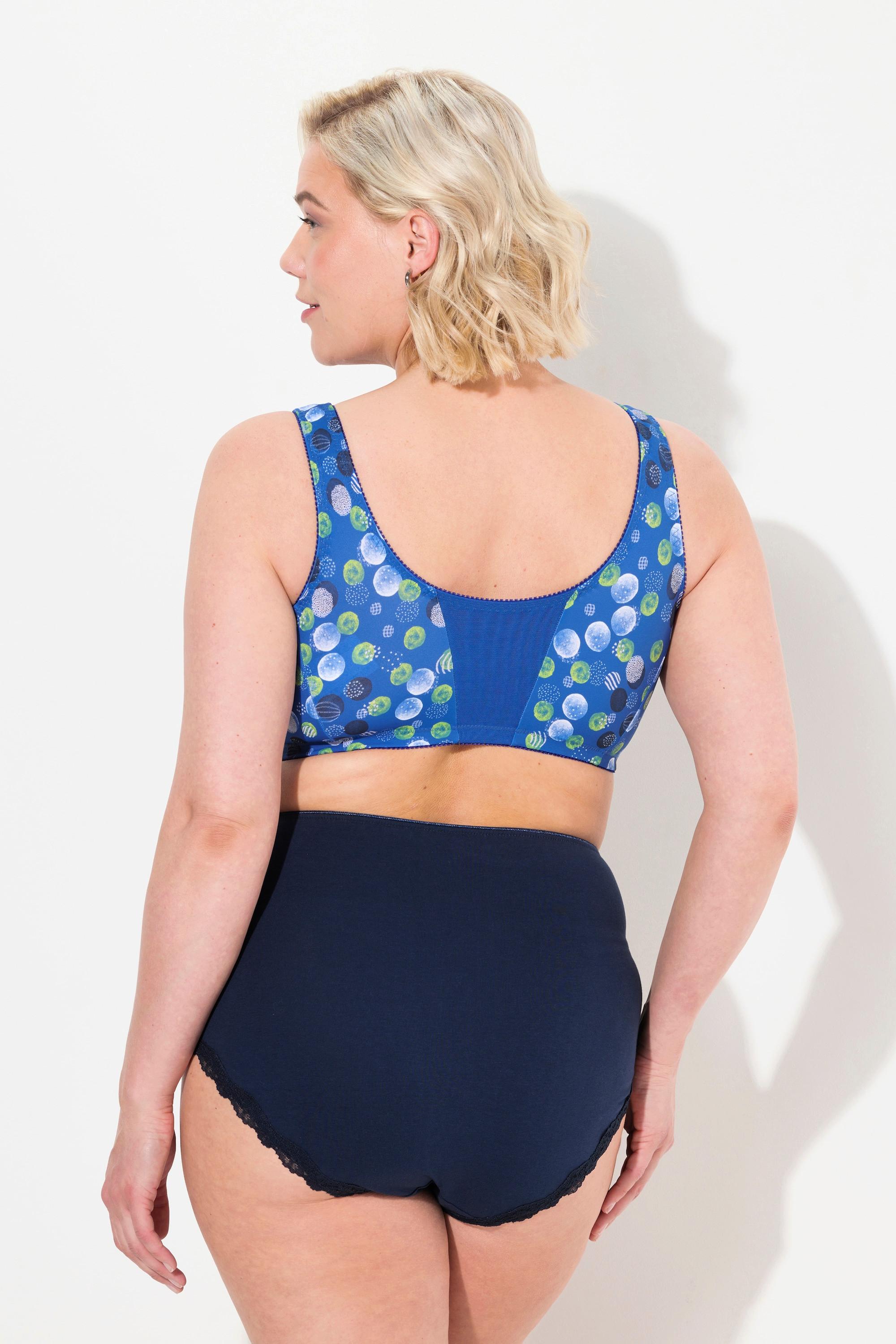 Ulla Popken Soutien-gorge de maintien Fermeture à l'avant Motif à pois  