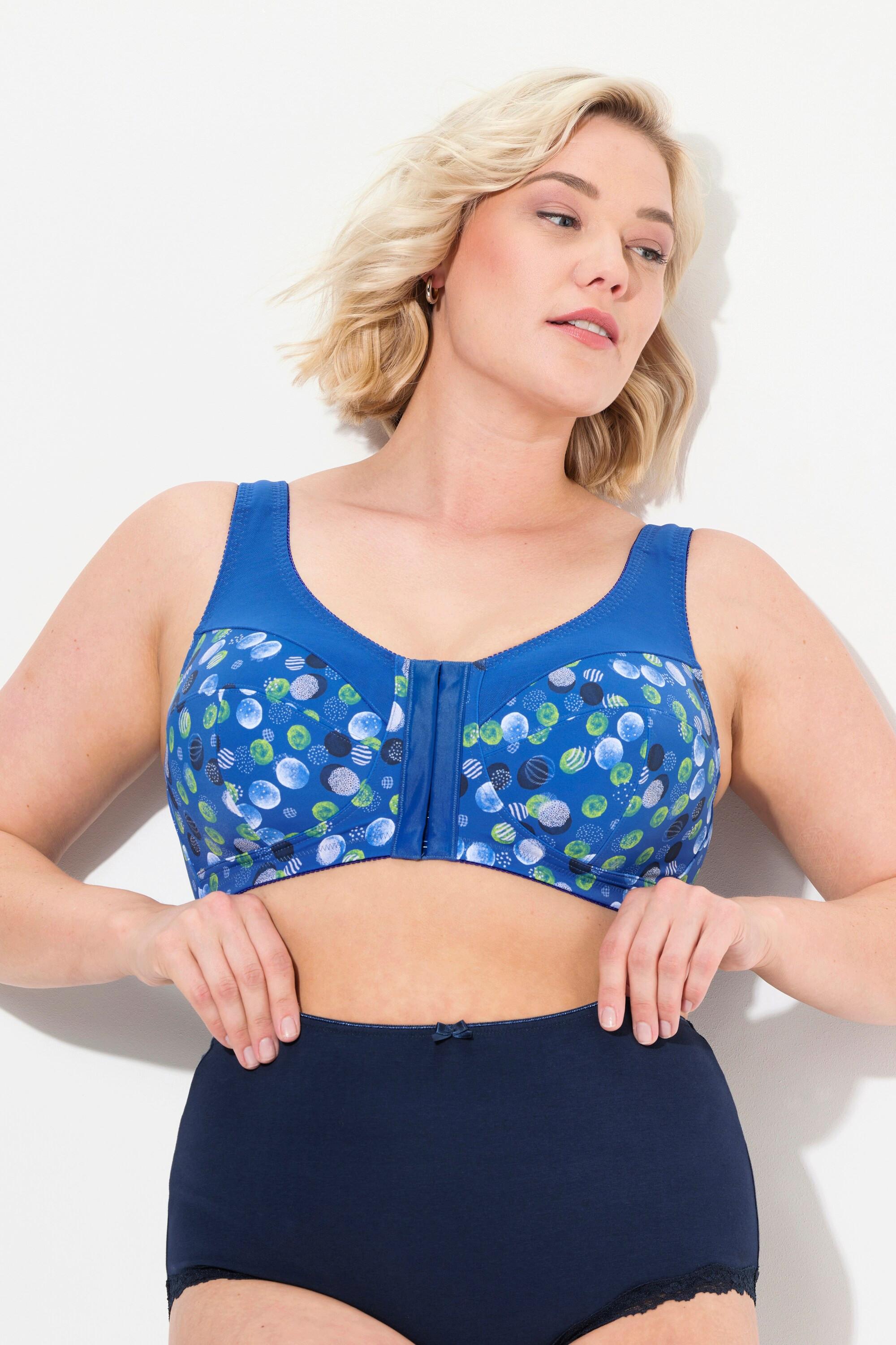 Ulla Popken Soutien-gorge de maintien Fermeture à l'avant Motif à pois  