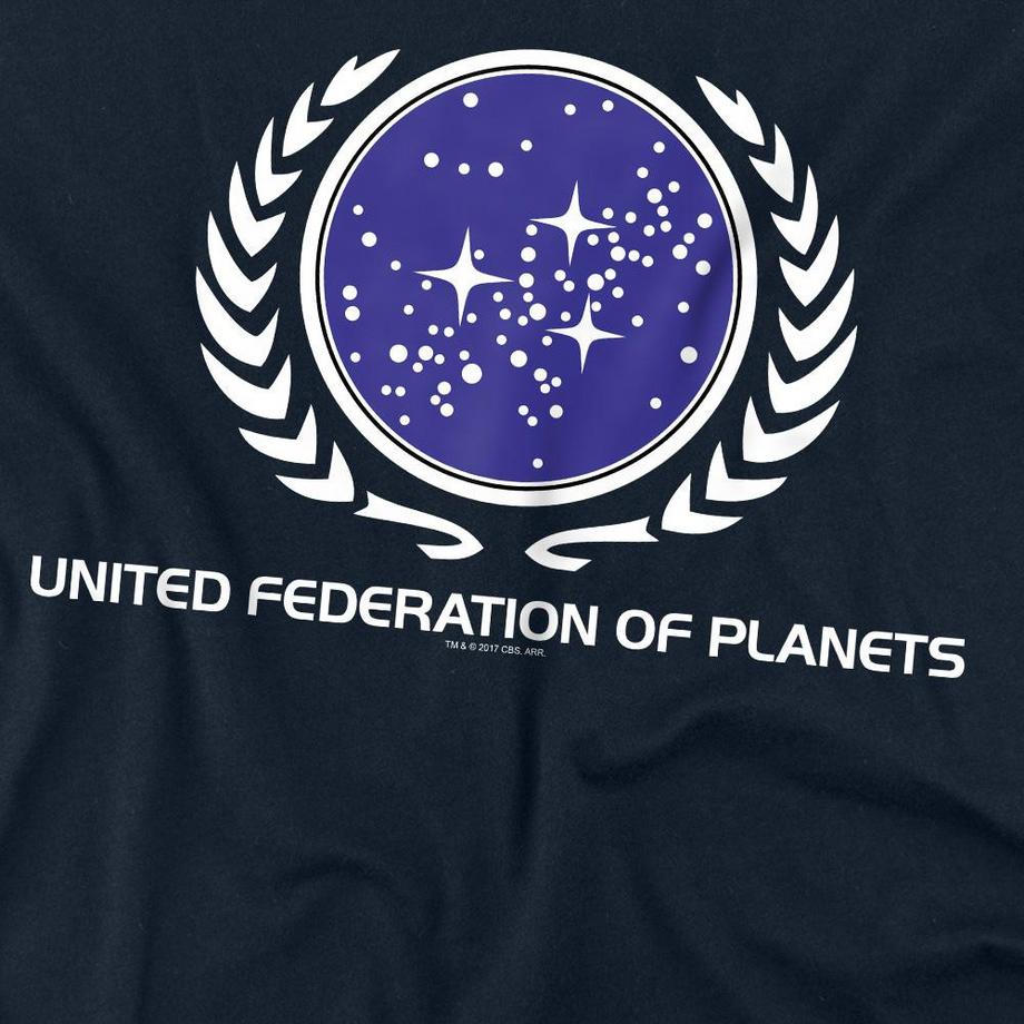 Star Trek United Federation Bedrucktes Langarm T-Shirt  