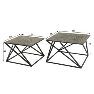 mutoni Couchtisch X Cross Metallic (2er-Set)  