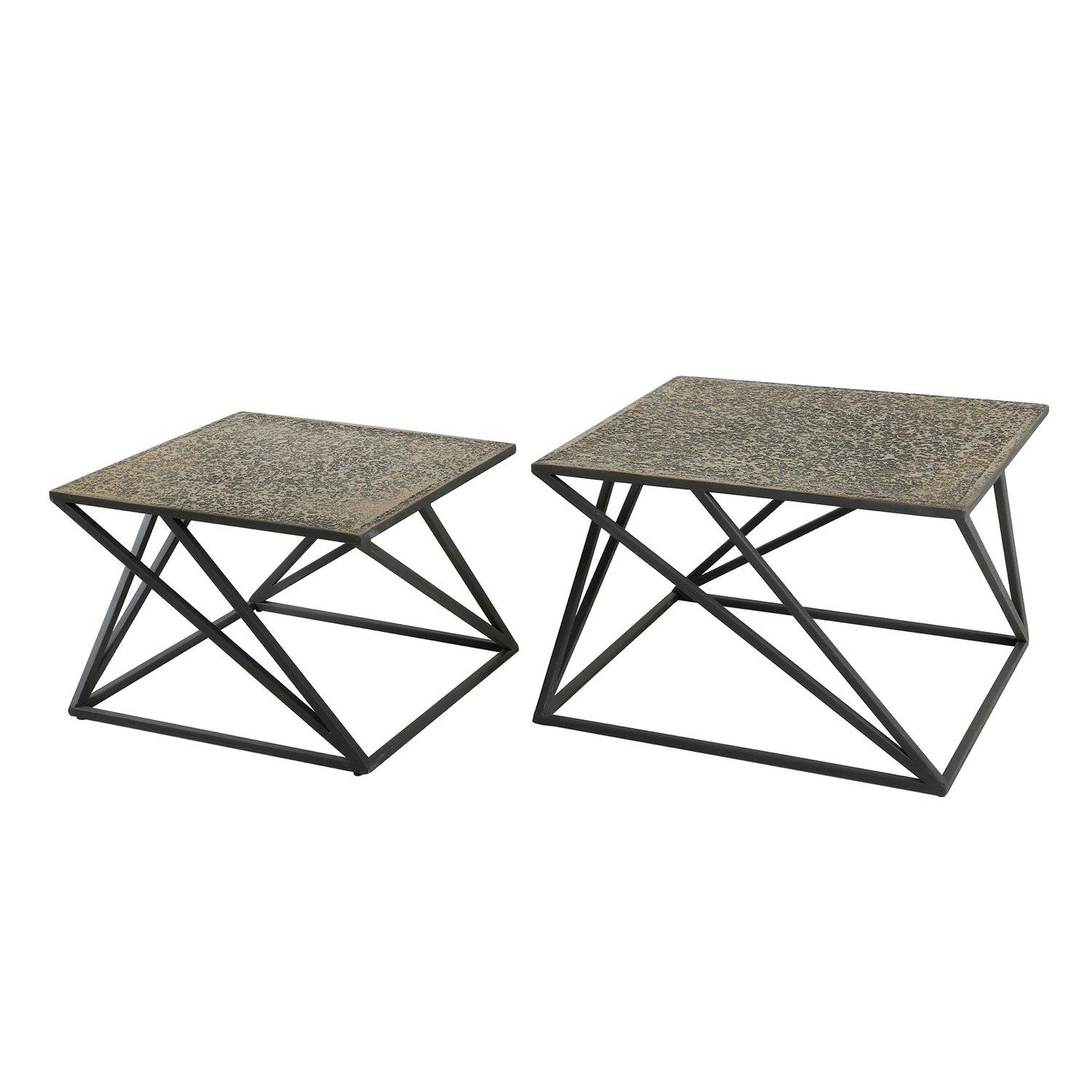 mutoni Couchtisch X Cross Metallic (2er-Set)  