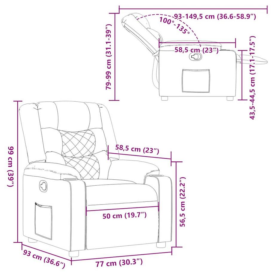 VidaXL Fauteuil inclinable tissu  