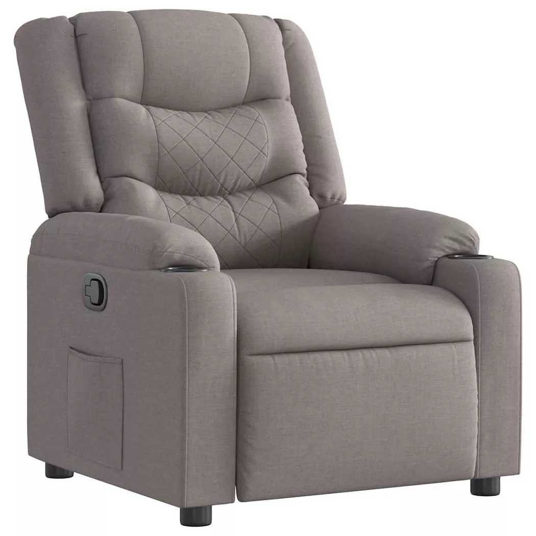 Fauteuil inclinable Taupe Tissu Vidaxl