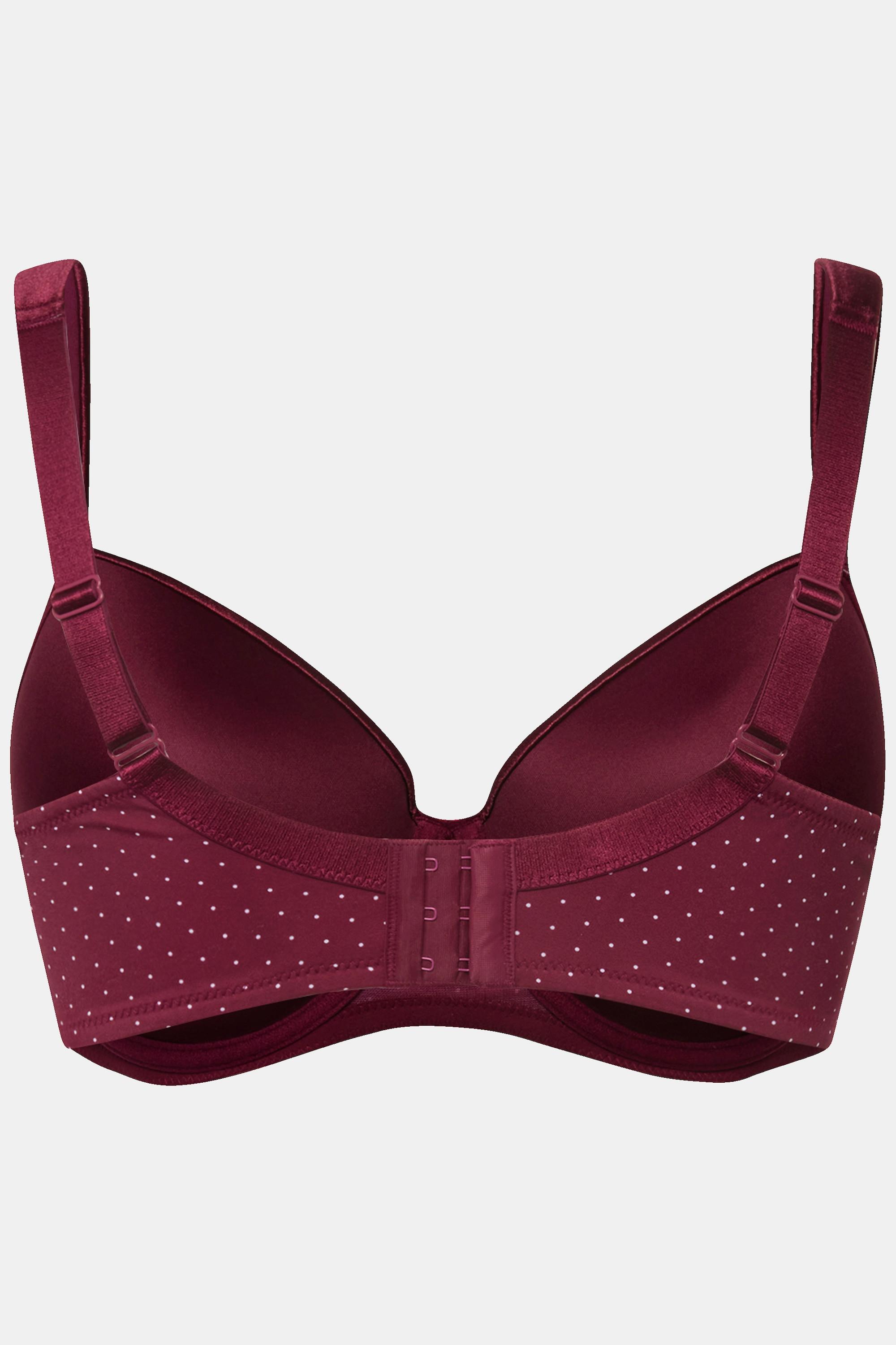 Ulla Popken  Reggiseno in microfibra a pallini con ferretto, coppe morbide e coppa B-D 