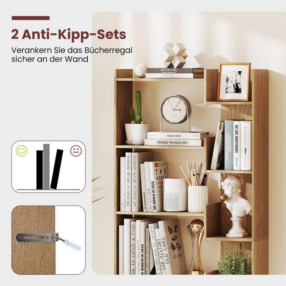 Northix 6-stöckiges Bücherregal mit 11 Regalböden  